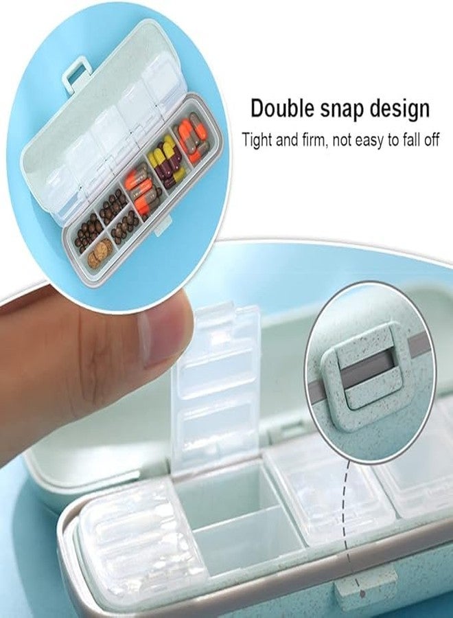 CLICKSWIFT علبة تخزين الأدوية المحمولة Clickswift بـ 7 أقسام، مناسبة للمنزل أو المكتب أو حقيبة الإسعافات الأولية أو علبة حبوب الجيب أو الحقيبة، علبة حبوب للفيتامينات/زيوت السمك/المكملات الغذائية، قطعة واحدة (متعددة الألوان). - Image 3